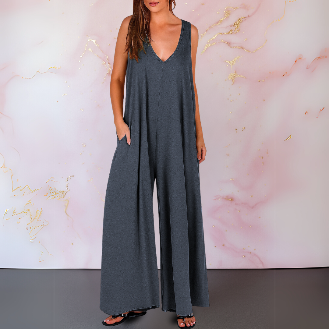 Magda™ | Den bekväma jumpsuiten med V-ringning och vida ben