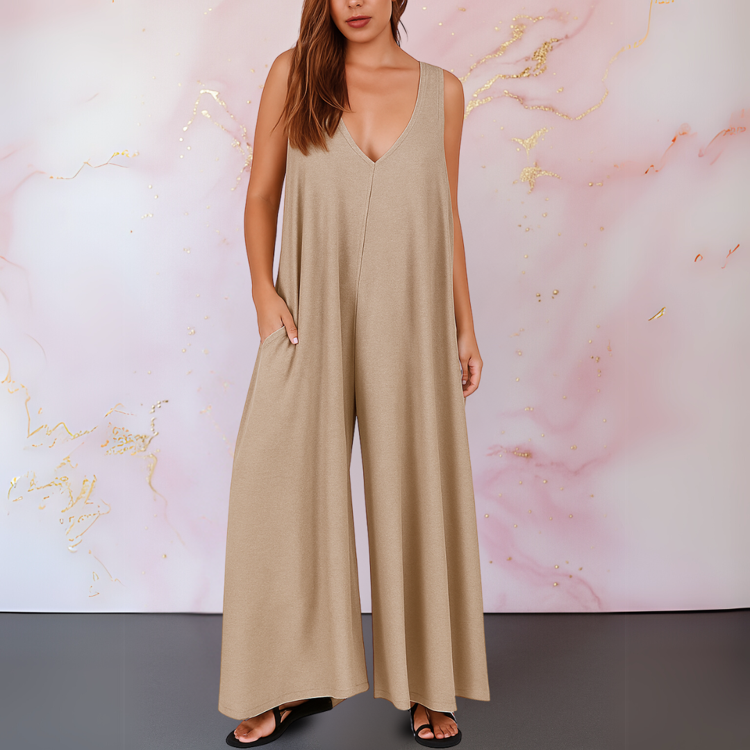 Magda™ | Den bekväma jumpsuiten med V-ringning och vida ben