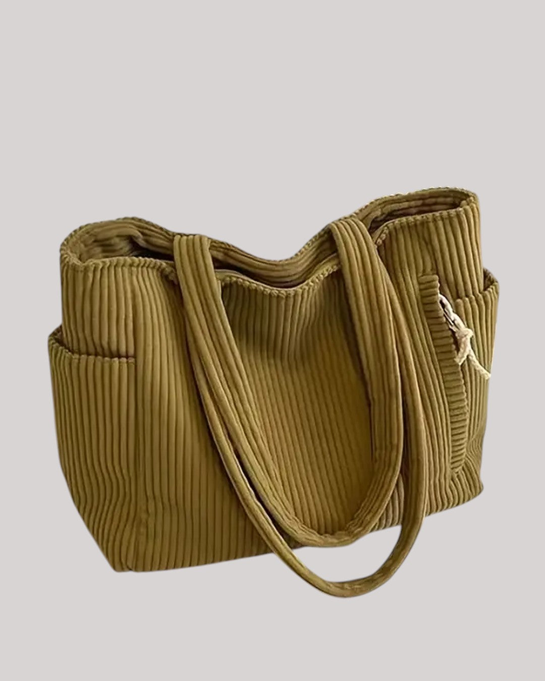 Haga™ | Räfflad toteväska med snördetalj