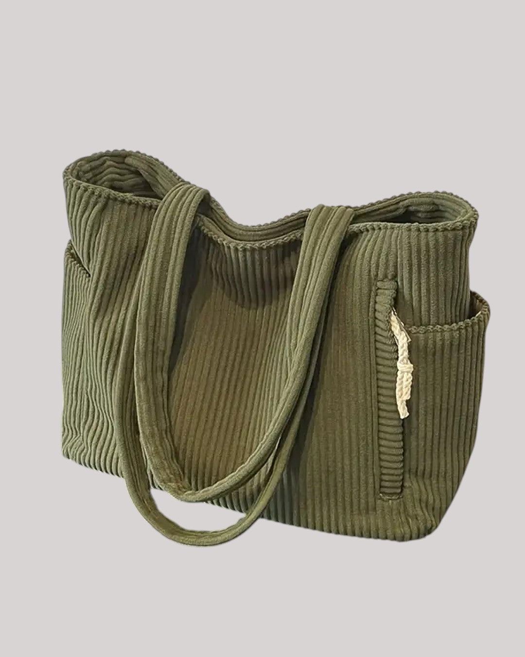 Haga™ | Räfflad toteväska med snördetalj