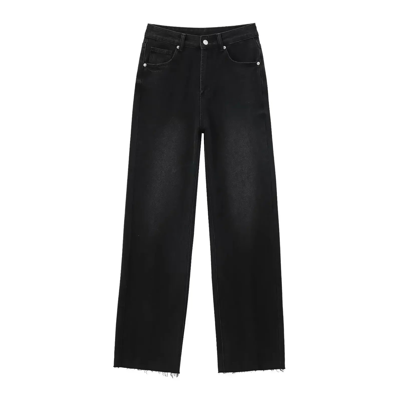 Haga™ | Elegant Svart Jeans med Rå Finish