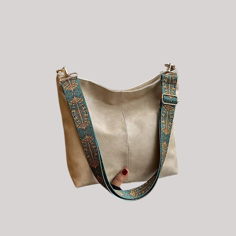 Embjørg | Klassisk axelväska med justerbart mönstrat band