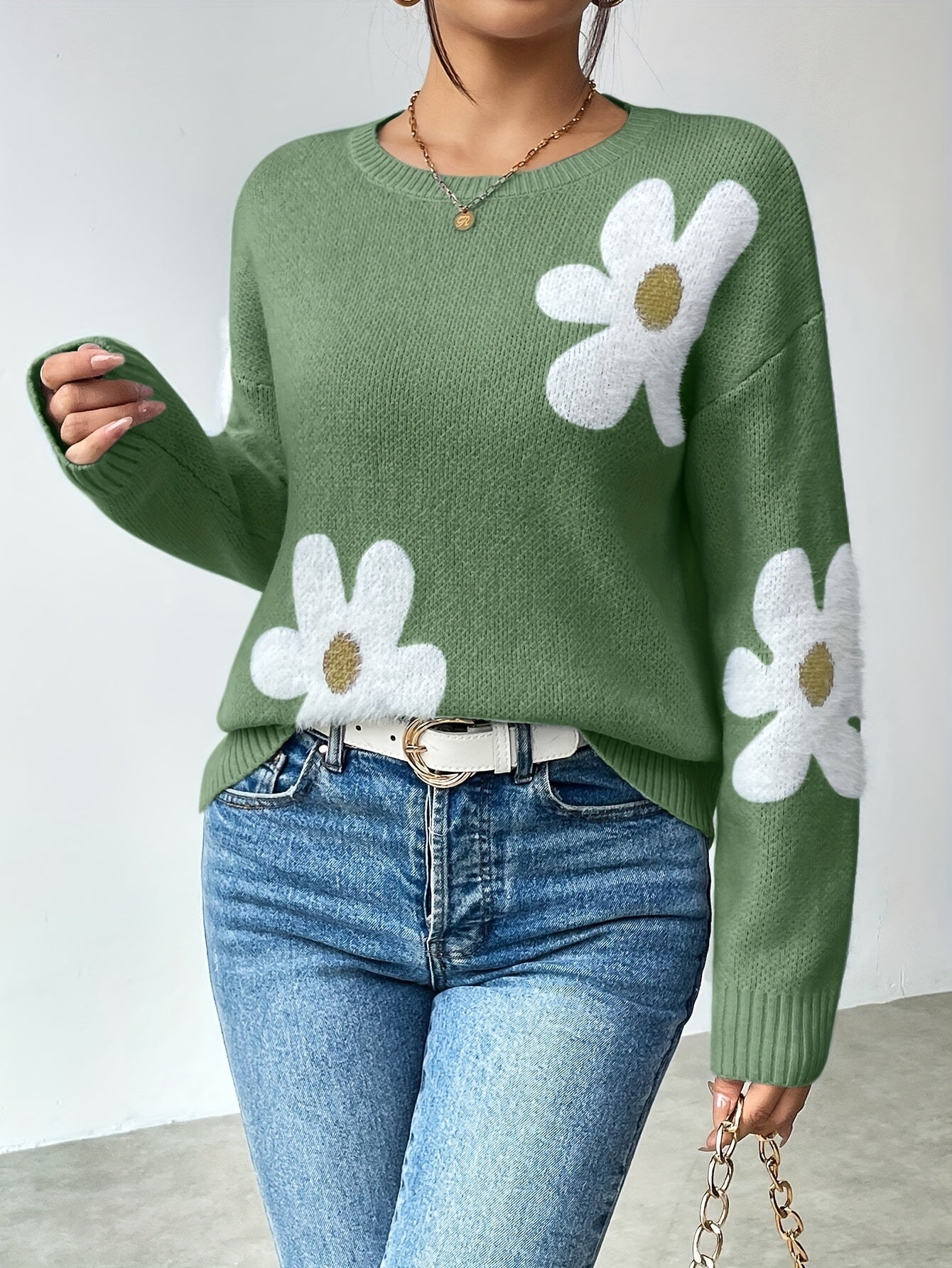 Evelina™ | Elegant Blommig Tröja