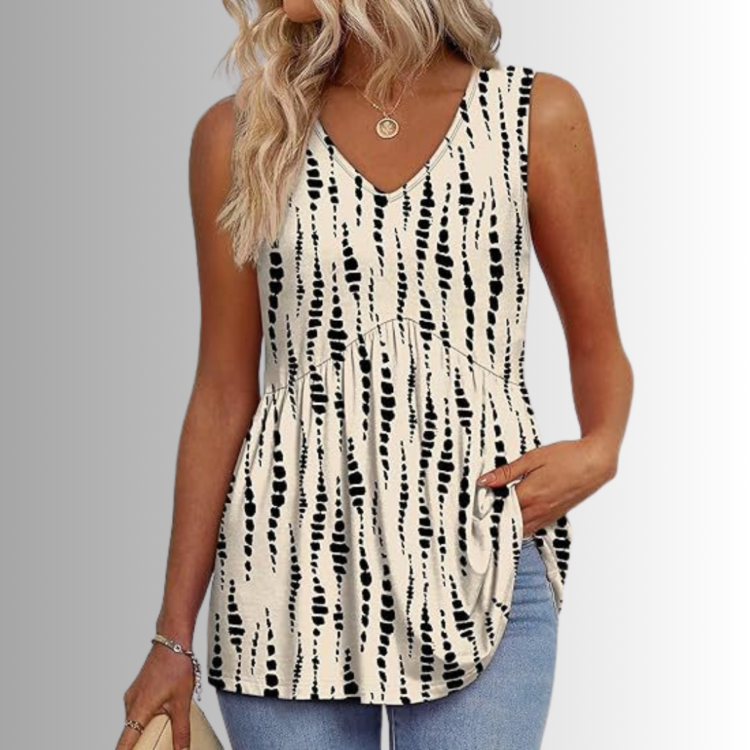 Peyton™ - Elegant & Vardaglig Mönstrad Topp