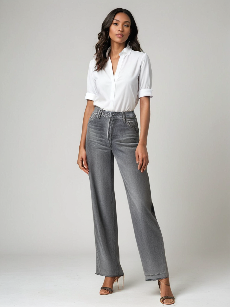 Haga™ | Grå Utställd Jeans