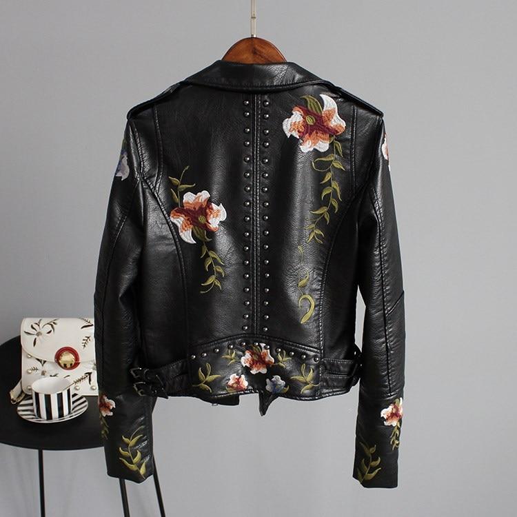 HagaStockholm™ | Stilig Broderad Läderjacka