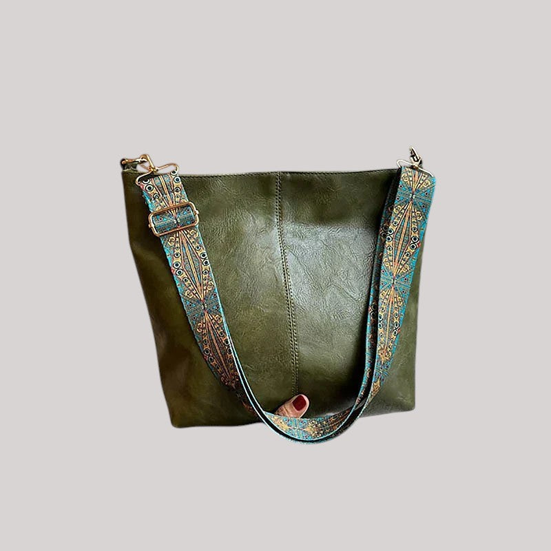 Embjørg | Klassisk axelväska med justerbart mönstrat band