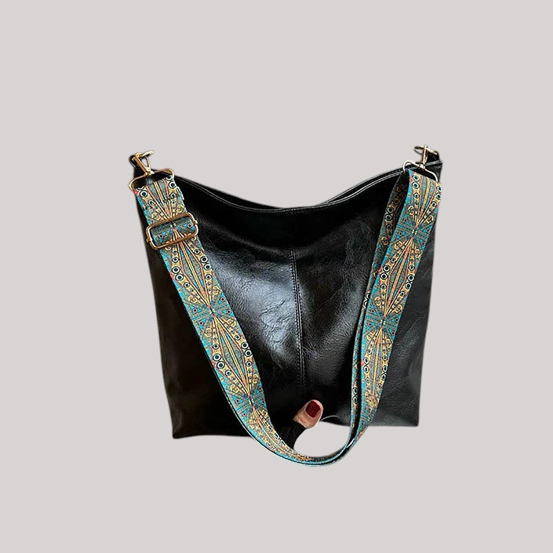 Embjørg | Klassisk axelväska med justerbart mönstrat band