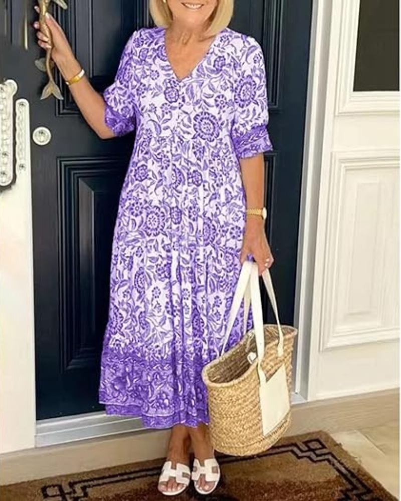 Madalyn™ | Elegant Blommig Klänning för Tidlös Stil