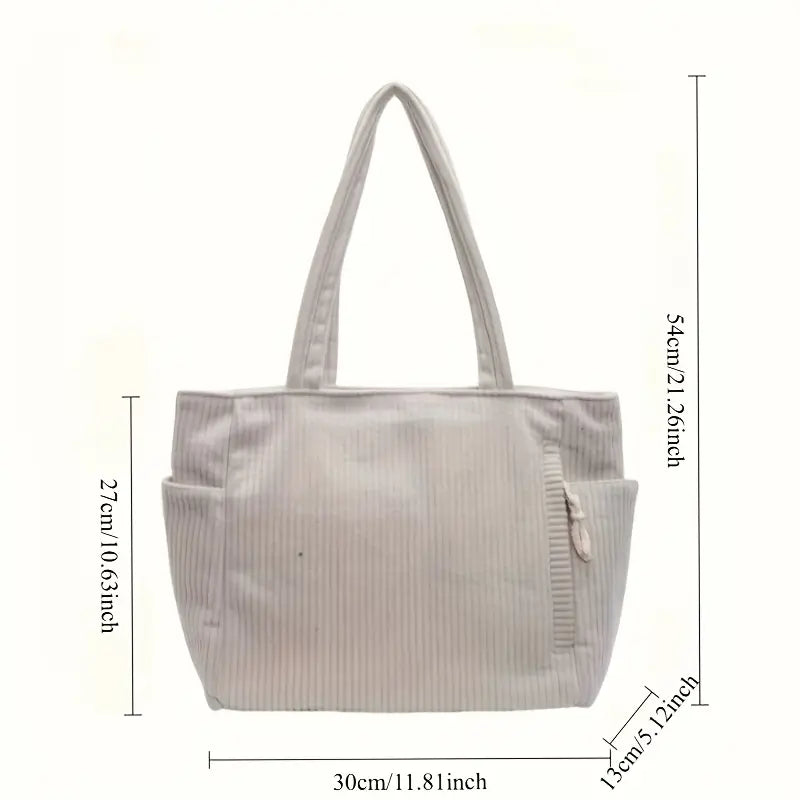 Haga™ | Räfflad toteväska med snördetalj