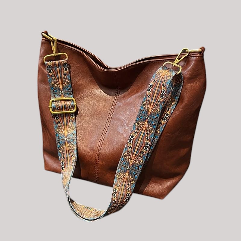 Embjørg | Klassisk axelväska med justerbart mönstrat band