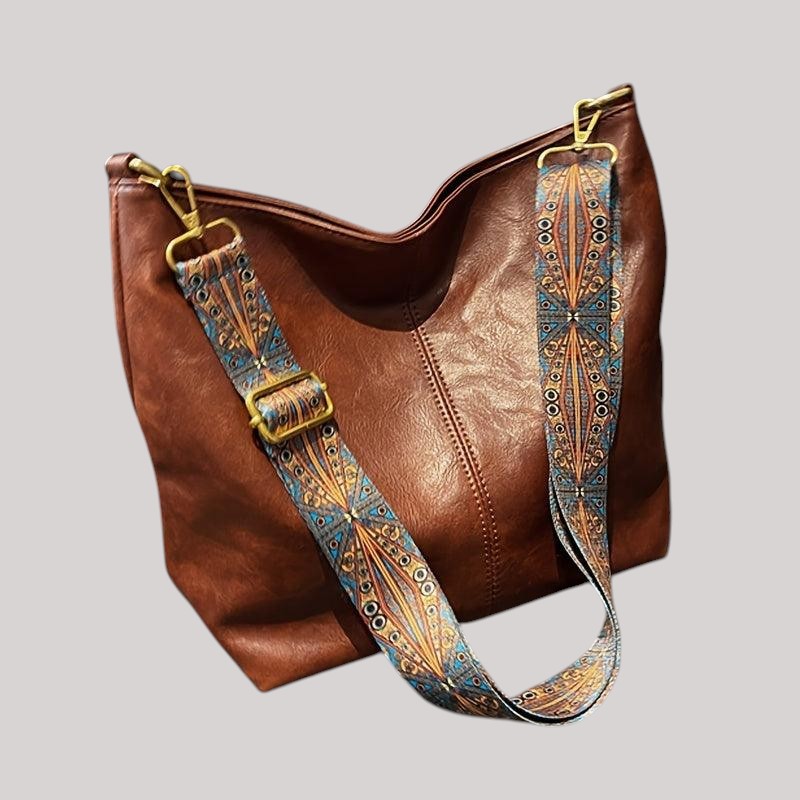 Embjørg | Klassisk axelväska med justerbart mönstrat band